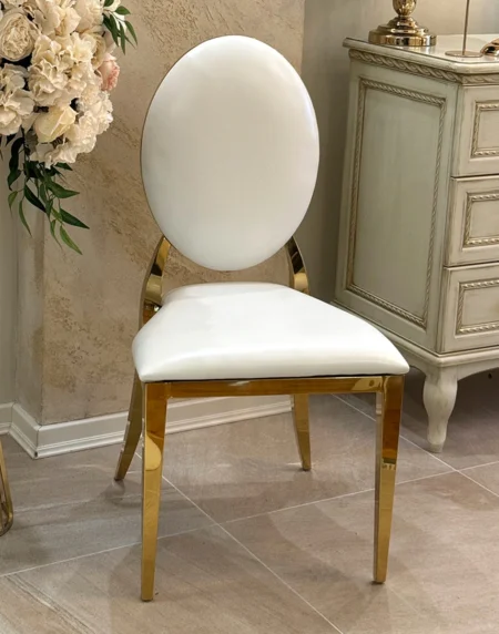 Medaljnon zlatno bela stolica za proslave